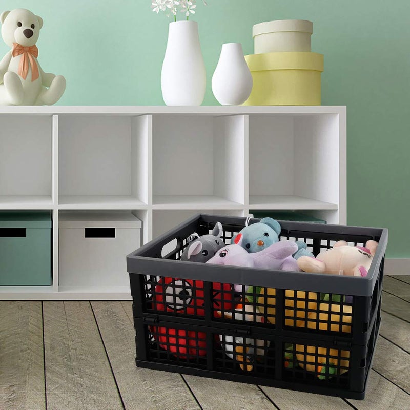 Pekky 34 Quart Plastic Milk Crates Stackable, Collapsible Storage Crate, 4 Packs - Image 5